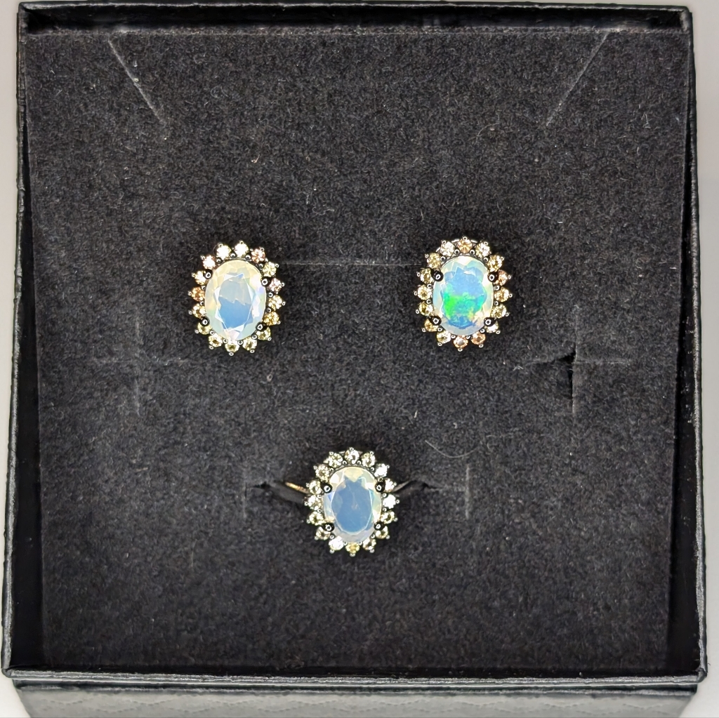 Opal & Sapphire Matching Set